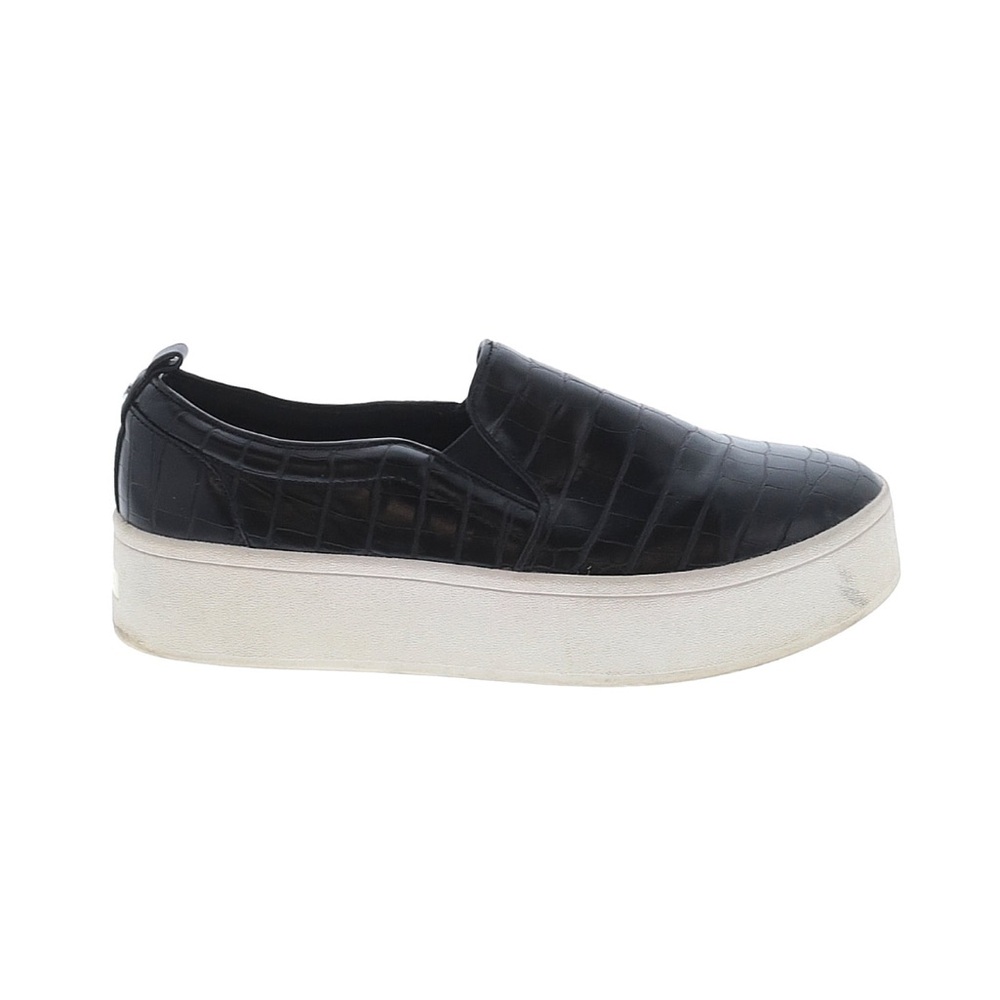 Aldo Black Croc-Embossed Platform Sneakers